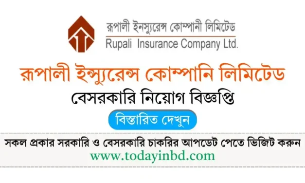 Rupali Insurance Company Limited Job Circular 2025 – রূপালী ইন্স্যুরেন্স কোম্পানি লিমিটেড নিয়োগ।