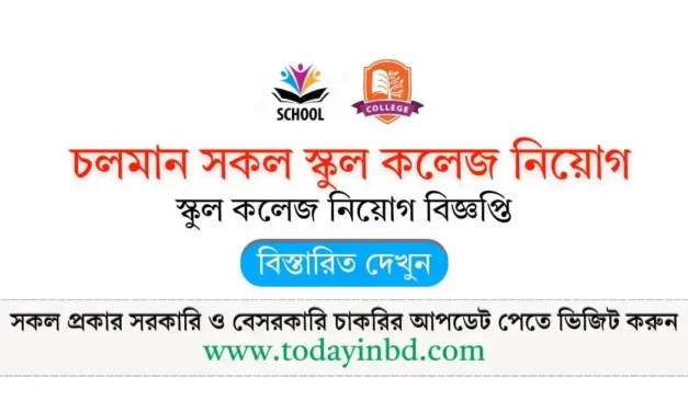 চলমান সকল স্কুল কলেজ নিয়োগ বিজ্ঞপ্তি । Job Circular 2025